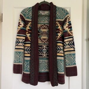 Vintage early 00’s southwestern pattern cardigan